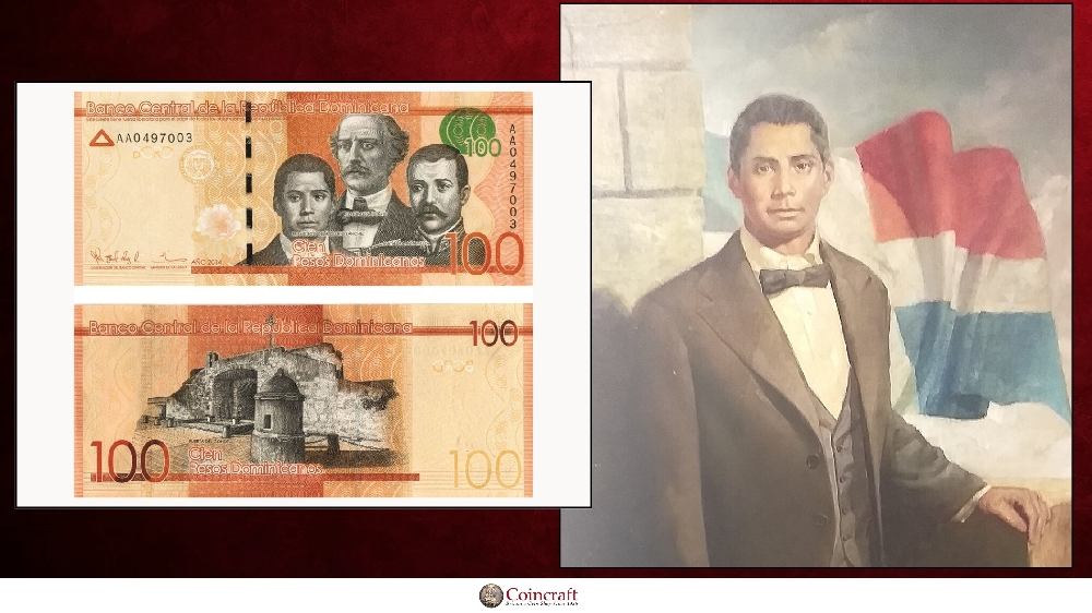 Dominican Republic Pesos Featuring Francisco del Rosario Sánchez (1817 – 1861) - Coincraft
